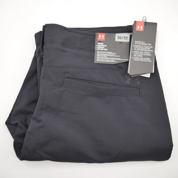 Under Armour Men's Match Play Loose Fit Tapered Leg Vented Golf Pants Black - Picture 9 of 10